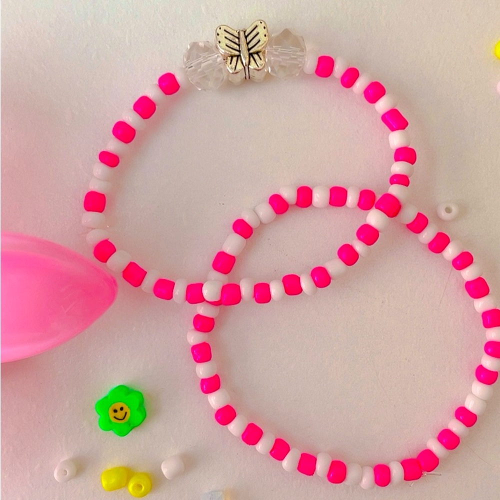 Pink white butterfly combo
